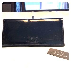 Black patent leather wallet